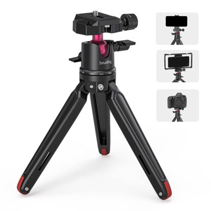 Picture of SmallRig Mini Tripod for Camera, Updated Desktop Tabletop Tripod with Arca-Type Compatible QR Plate, 360° Ball Head and 1/4 Screws Portable for Compact Cameras DSLRs, Phone, Gopro - BUT2664