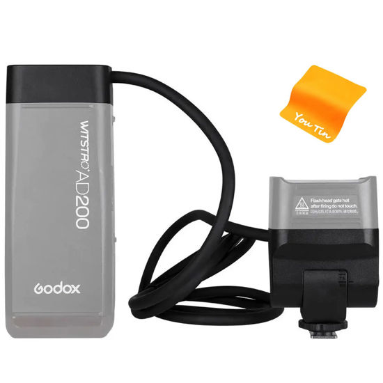 Picture of Godox EC200 AD200 Extension Flash Head with 2M Cable Portable Off-Camera Light Lamp for Godox AD200 AD200Pro and Flashpoint eVOLV 200 Pocket Flash Speedlite