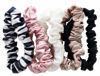 Picture of Slip Silk Midi Scrunchies in Black, White, Navy Stripe, Pink and Caramel - 100% Pure 22 Momme Mulberry Silk Scrunchies for Women - Hair-Friendly + Luxurious Elastic Scrunchies Set (5 Scrunchies)