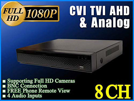 Picture of LEXAcctv H.265 8CH 4in1 Full HD 1080P 2MP DVR XVR Supporting TVI AHD CVI Analog (CVBS) CCTV Cameras Free P2P Phone Remote Viewing