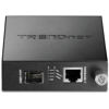 Picture of TRENDnet 100/1000Base-T to SFP Fiber Media Converter, Fiber to Ethernet Converter, RJ-45,Multi(SX) or Single-Mode(LX) 100Base-FX/1000Base-SX/LX Mini-GBIC Slot, Lifetime Protection, TFC-1000MGA,Black, Silver