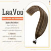 Picture of LAAVOO Nano Ring Hair Extensions Human Hair Brown Nano Extensions Real Human Hair Balayage Brown Fading to Ash Blonde Nano Tip Hair Extensions Real Human Hair 16in 1g/strands 50 gram