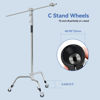 Picture of Photography C Stand Wheels 25mm: Heavy Duty C Stand with Boom Arm Wheel Base, Compatible with Takerers/Neewer and Other 25mm C Stand Legs for Carpet & Hard/Bare/Hardwood/Marble Floors - 3 Pack