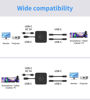 Picture of USB C Switch，8K@60Hz Bi-Direction USB C Switcher 2 Computers, 2 in 1 Out/1 in 2 Out Type C Splitter KVM Switch, 10Gbps Data Transfer/100W Charging (with 2 USB-C Cables)