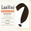 Picture of LAAVOO Nano Ring Hair Extensions Human Hair Medium Brown Hair Extensions Micro Nano Beads Hair Extensions Real Human Hair Cold Fusion 50g/50s