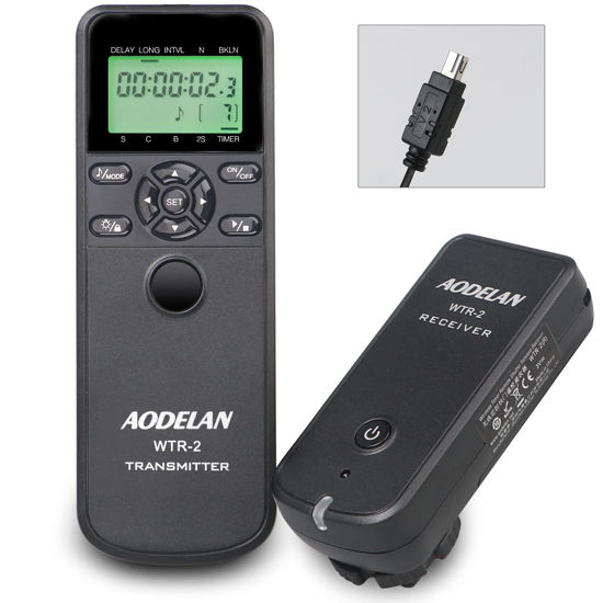 Picture of Aodelan Wireless Remote Shutter Compatible for Nikon-Wired Timer Remote Control for Nikon Z5, Z7-II, Z6, Z6-II, D750, D780, D7500, D7200, D7000, D5600, D5500, D5300, D3300, D610, P7700, P7800, P950