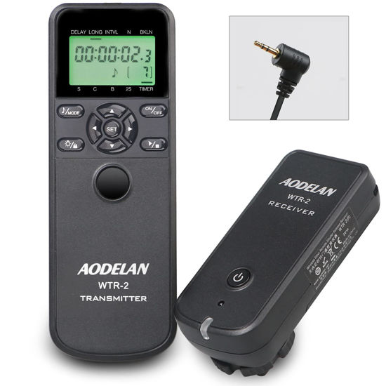 Picture of AODELAN Intervalometer Timer Remote Control - Camera Wireless Shutter Release for Canon EOSR RP R6 Ra 90D 250D 200D 850D ; for Olympus E-M1X E-M1 II E-M1 III; for Fujifilm GFX100 GFX50R XT3 XT4 XT30