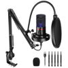 Picture of NEEWER USB Gaming Microphone, Plug&Play One Click Mute and Gain, Computer Condenser Microphone for PC MAC, Upgraded Boom Stand Shock Mount Cool Lighting for Streaming Twitch Online Chat (CM20)