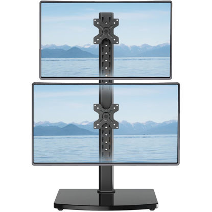 Picture of MOUNT PRO Vertical Dual Monitor Stand for 2 Computer Screen up to 32 Inch/33lbs Each, Stacked Monitor Mount, Free-Standing Monitor Desk stand with Swivel, Tilt, Height Adjustable, VESA Stand 100 x 100