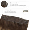 Picture of WENNALIFE Wire Hair Extensions (Increase 50% Lifespan) Real Human Hair 12 inch 70g Balayage Chocolate Brown to Caramel Blonde Remy Wire Hair Extensions Invisible Fish Line Real Hair Extensions