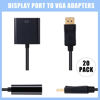 Picture of 20 Pack Display Port to VGA Adapters Gold Plated DP to VGA Adapters Black DP to VGA Converters Male to Female Cable Adapters Compatible with Computer Monitor Projector Desktop Laptop PC HDTV