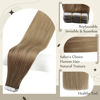 Picture of Full Shine 16 Inch Tape in Hair Extensions Seamless Straight Tape in Extensions Ombre Human Hair Tape ins 50 Gram 20 Pcs Color 10 Golden Brown to 14 Dark Blonde Real Human Hair Extensions