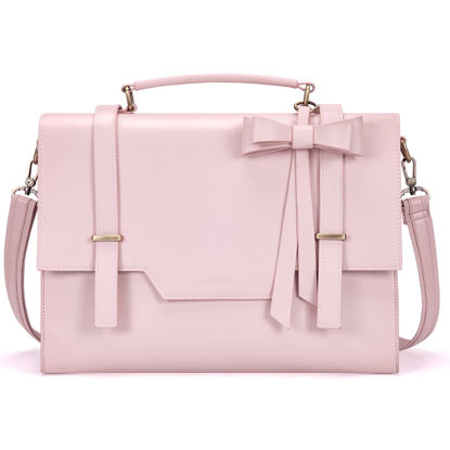 Picture of ECOSUSI Laptop Messenger Bag Women Briefcase 15.6 inch Laptop Satchel Handbags (Pink)