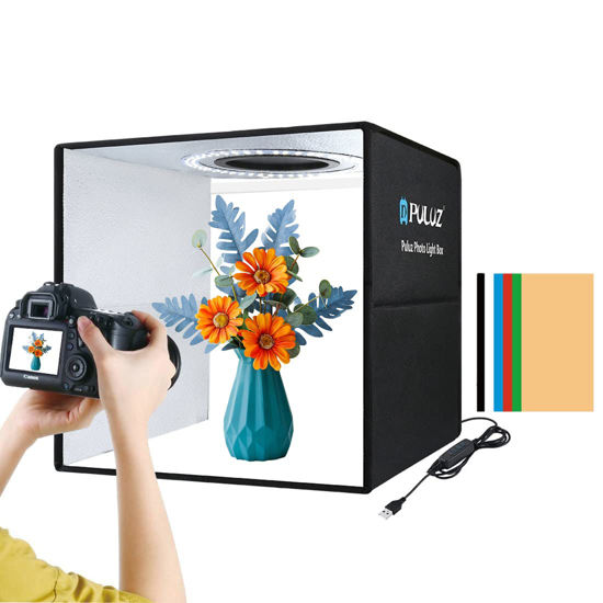 Picture of PULUZ Studio Light Box 11.8''/30cm Portable Photo Studio Shooting Tent 10 Level Dimmable Modes with 112 LED Beads 6 Colors Backdrops for Disaplay Photography