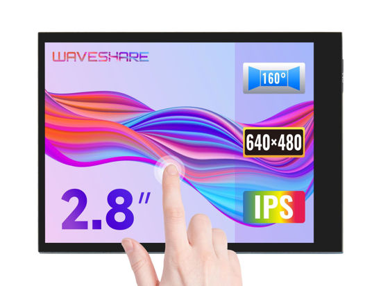 Picture of waveshare 2.8inch Screen LCD Compatible with Raspberry Pi 4B/3B+/3B/2B/B+/A+/Zero/Zero W/WH/Zero 2W 480×640 Resolution DPI IPS 5-Points Capacitive Touch Control Optical Bonding Toughened Glass Cover