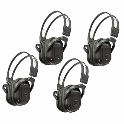 Picture of RP Accessories IR-601B Infrared Wireless Headphones, 2-Channel Folding Universal Rear Entertainment System IR Headphone for Car TV and DVD Player Audio, Set of 4