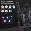 Picture of WMT USB Microphone with Boom Arm, Condenser Gaming Mic for PC/MAC/PS4/PS5, with Brilliant RGB Lighting Headphone Output Volume Control, Mute Button, Pop Filter, for Streaming Podcast YouTube Discord