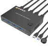 Picture of KVM Switch 2 Ports, HDMI USB 3.0 KVM Switcher Box with EDID-Emulator Function, Support 4K@60Hz Resolution for 2 Computers Share Mouse Keyboard and Monitor