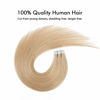 Picture of SUYYA Tape in Hair Extensions Human Hair 100% Remy Human Hair 16 inches 20pcs 40g/pack Straight Seamless Skin Weft Tape in Human Hair Extensions(16 Inch #16 Light Blonde)