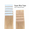 Picture of SUYYA Tape in Hair Extensions Human Hair 100% Remy Human Hair 16 inches 20pcs 40g/pack Straight Seamless Skin Weft Tape in Human Hair Extensions(16 Inch #16 Light Blonde)