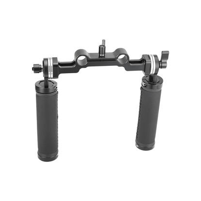 Picture of SZRIG Rosette Handgrips Rubber Handheld Handle with Dual 15mm Railblock for DLSR Camera Shoulder Mount Rig