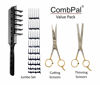 Picture of CombPal Scissor Clipper Over Comb Hair Cutting Tool - Barber Hair cutting kit - DIY Home Hair cutting Guide Comb Set (Jumbo Value-Pack, Black)