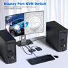 Picture of KVM Switch DisplayPort - 2 Port DP KVM Switch, Two Computers One Monitor Switch to Share Mouse,Keyboard,Printer, USB 2.0 Device and Ultra HD Monitor, Support 4K@60Hz, 2 DP and 2 USB Cable Included