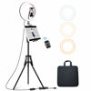 Picture of Elitehood 12’’ Ring Light with Tripod Stand (72’’ Tall) & iPad/Phone Holder, Dimmable Selfie Circle LED Lights Ringlight for Video Recording, Conference, Makeup, Laptop, Computer, Webcam, YouTube