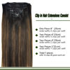 Picture of GOO GOO Clip-in Hair Extensions for Women, Soft & Natural, Handmade Real Human Hair Extensions, Dark Brown Mixed Chestnut Brown, Long, Straight #(T2/6)/2, 7pcs 80g 12 inches