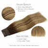 Picture of WENNALIFE Wire Hair Extensions (Increase 50% Lifespan) Real Human Hair 12 inch 70g Balayage Chocolate Brown to Honey Blonde Remy Wire Hair Extensions Invisible Transparent Real Hair Extensions