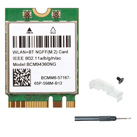 Picture of BCM94360NG NGFF M.2 2230 WiFi Card 802.11ac 1200Mbps Adapter for macOS BCM94360CS Wireless Card Original M.2 Card Plug and Play for AirDrop Continuity Handoff Better BCM94352Z DW1560 for Intel NUC