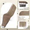 Picture of Full Shine Tape in Extensions Human Hair 16 Inch Seamless Skin Weft Tape Hair Balayage Color 8 Ash Brown to 18 Ash Blonde And 60 Platinum Blonde 50Gram Tape in Real Hair Extensions 20pcs