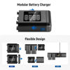 Picture of NEEWER SN4 Modular Camera Battery Charger Compatible with Sony NP-F970 950 750 550 NP-FZ100 Canon LP-E6 LP-E6N LP-E6NH Rechargeable Batteries, Charging Dock with 45W PD Fast Charger