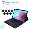 Picture of Bluetooth Backlit Keyboard Case for Samsung Galaxy Tab S7 Plus 12.4" 2020 (SM-T970/T975/T976), Jelly Comb Wireless Detachabe Keyboard Case with 7-Color Backlight and Protective Cover, Black