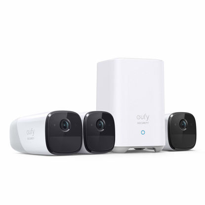 Picture of eufy security, eufyCam 2 Pro Wireless Home Security Camera System, 3-Cam Kit, 365-Day Battery Life, 2K Resolution, HomeKit Compatibility, No Monthly Fee