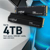 Picture of Crucial T700 4TB Gen5 NVMe M.2 SSD - Up to 12,400 MB/s - DirectStorage Enabled - CT4000T700SSD3 - Gaming, Photography, Video Editing & Design - Internal Solid State Drive