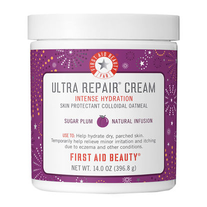 Picture of First Aid Beauty Ultra Repair Cream Intense Hydration Moisturizer for Face and Body - Sugar Plum Scent, 14 oz