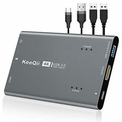 Picture of KeeQii Capture Card, HD 1080P Video Capture Card, 3.0 Game Capture Card with 60fps,Ultra Low Latency Streaming and Recording Device for Nintendo Switch, PS4, Xbox One & Xbox 360