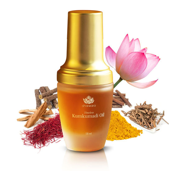 Picture of Shankara Kumkumadi Tailam Oil for Face - 18ml - Ayurvedic Saffron Kumkumadi Oil - Glow Face Oil for Women - Nighttime Ayurveda Manjish Elixir - Facial Oil For Dry Skin - Hydrating Skincare Oil…