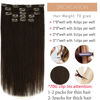 Picture of Clip in Natural Human Hair Extensions Dark Brown Clip in Hair Extensions Real Human Hair 70g 7pcs 22Inch Straight Clip in Hair Extensions Soft Natural No Shedding No Tangles(22"#2)