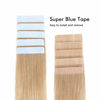 Picture of SUYYA Tape in Hair Extensions Human Hair Ash blonde 100% Remy Hair 18 inches 20pcs 50g/pack Straight Seamless Skin Weft Tape in Human Hair(18Inch #16 Light Blonde)