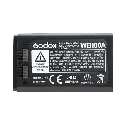 Picture of GODOX WB100A Battery Replacement - DC 7.2V Lithium Battery Pack AD100Pro Round Head Flash Speedlite MF-R76 Macro Ring Flash