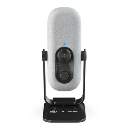 Picture of JLab Go Talk USB Microphone | White | USB-C Output | Cardioid or Omnidirectional | 96k Sample Rate | 20Hz - 20kHz Frequency Response | Volume Control and Quick Mute | 3.5mm AUX | Plug and Play