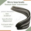 Picture of Micro Beaded Weft Extensions Silver LAAVOO Micro Loop Weft Human Hair Extensions Black Easy Weft Balayage Off Black Ombre Silver Mirco Weft Silver Extensions Straight 12" Width 50g 16"