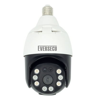Picture of EVERSECU 2K 4MP Light Bulb Security Camera, Outdoor Waterproof, 360° View, 2.4G WiFi&Wireless, Motion Detection, Auto Tracking, 2 Way Audio, Color Night Vision, Work with Alexa Google