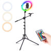 Picture of ULANZI Overhead 11" RGB Selfie Ring Light with Stand & Phone Holder, 68" Extendable Light Stand Kit w/Overhead Arm, 3200k-6500K Dimmable Light for Video Recording, Live Streaming, Portrait & Makeup