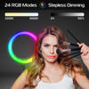 Picture of ULANZI Overhead 11" RGB Selfie Ring Light with Stand & Phone Holder, 68" Extendable Light Stand Kit w/Overhead Arm, 3200k-6500K Dimmable Light for Video Recording, Live Streaming, Portrait & Makeup