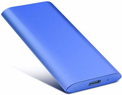 Picture of External Solid State Hard Drive 2TB, Hard Drive Solid State External USB3.1 Type-C Hard Drive 2000GB Compatible with PC, Laptop and Mac (2TB, Blue)