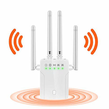 Picture of WiFi Extender - WiFi Repeater, WiFi Booster Covers Up to 2500 Sq.ft and 30 Devices, Up to 1200Mbps Dual Band WiFi Repeater with Ethernet Port, Wireless Signal Booster for Home