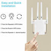 Picture of WiFi Range Extender 1200Mbps Wireless Signal Repeater Booster, Dual Band 2.4G and 5G Expander, 4 Antennas 360° Full Coverage, Extend WiFi Signal to Smart Home & Alexa Devices (1200 White)